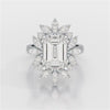 6.29 CT Emerald Cut Halo Lab Diamond Ring