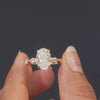 3.40 CT Oval Cut Ring with Marquise & Round Cut Side Diamonds