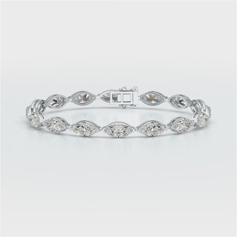 10.20 CT Marquise Cut Diamond Tennis Bracelet