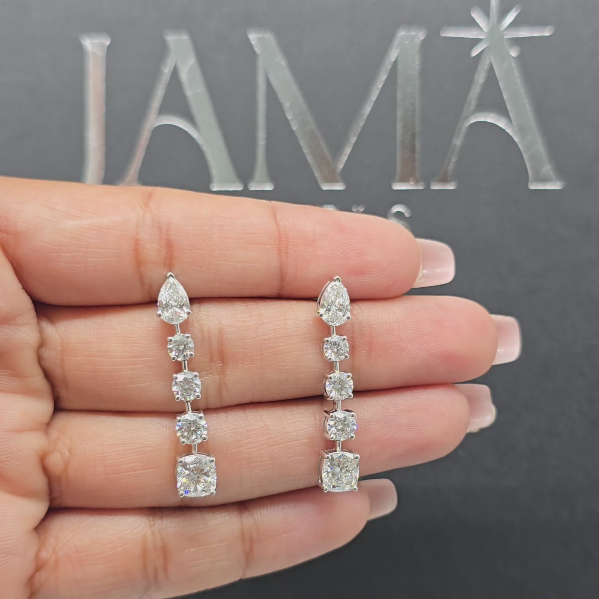 4.55 CT Multi Shape Diamond Drop Earring (Ready for Delivery)