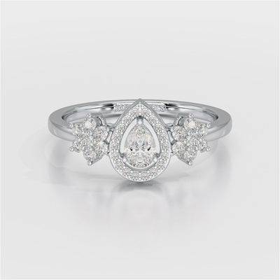 Pear Cut 0.5 CT Lab Grown Diamond Ring