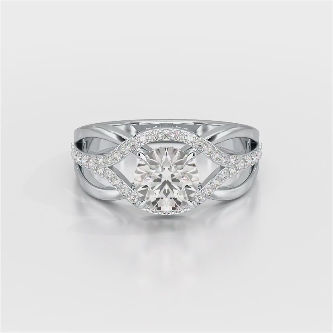 1.35 CT Layered Round Cut Lab Diamond Ring