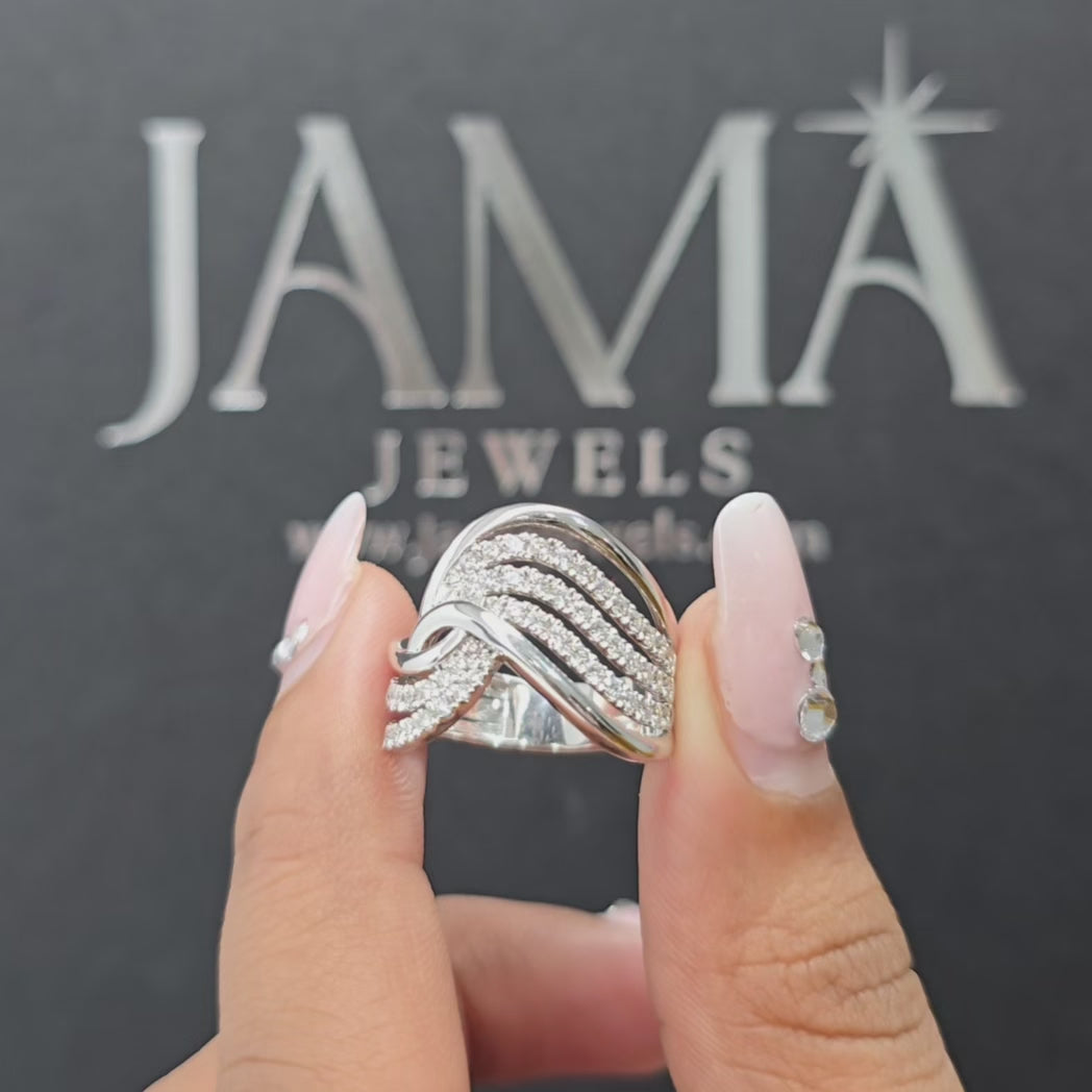 0.80 CT Lab Diamond Spiral Ring with Round Diamonds (Ready for Delivery)