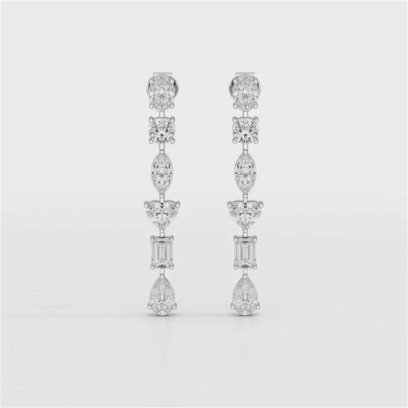 7.99 CT Lab Diamond Dangle Drop Earring