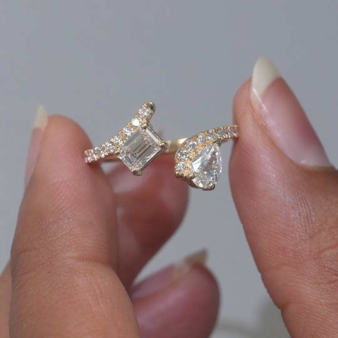 1.10 CT Multi Shape Open Diamond Ring