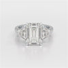 7.49 CT Three Stone Emerald Cut Lab Diamond Ring