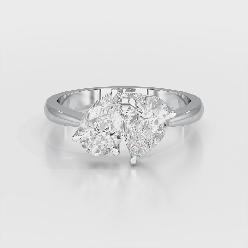 1.6 Carat Pear Cut Lab Diamond Ring