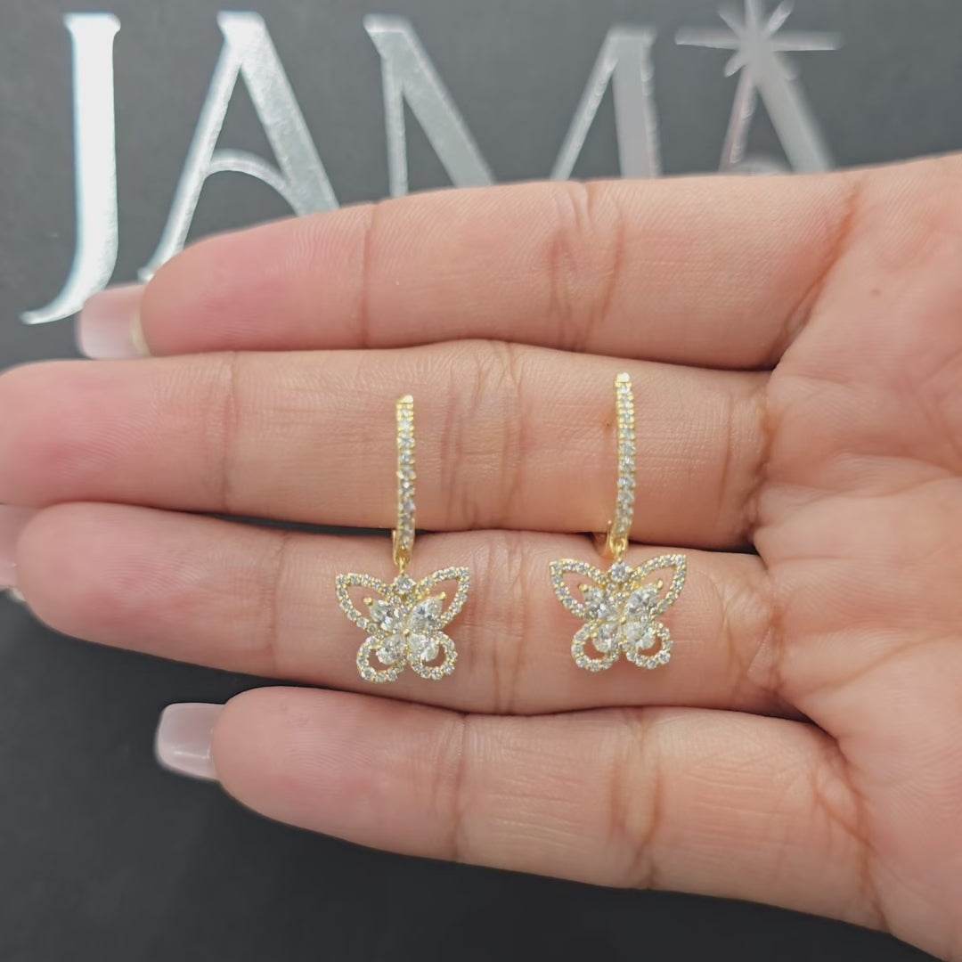0.95 CT Lab Diamond Butterfly Hoop Earring  (Ready for Delivery)