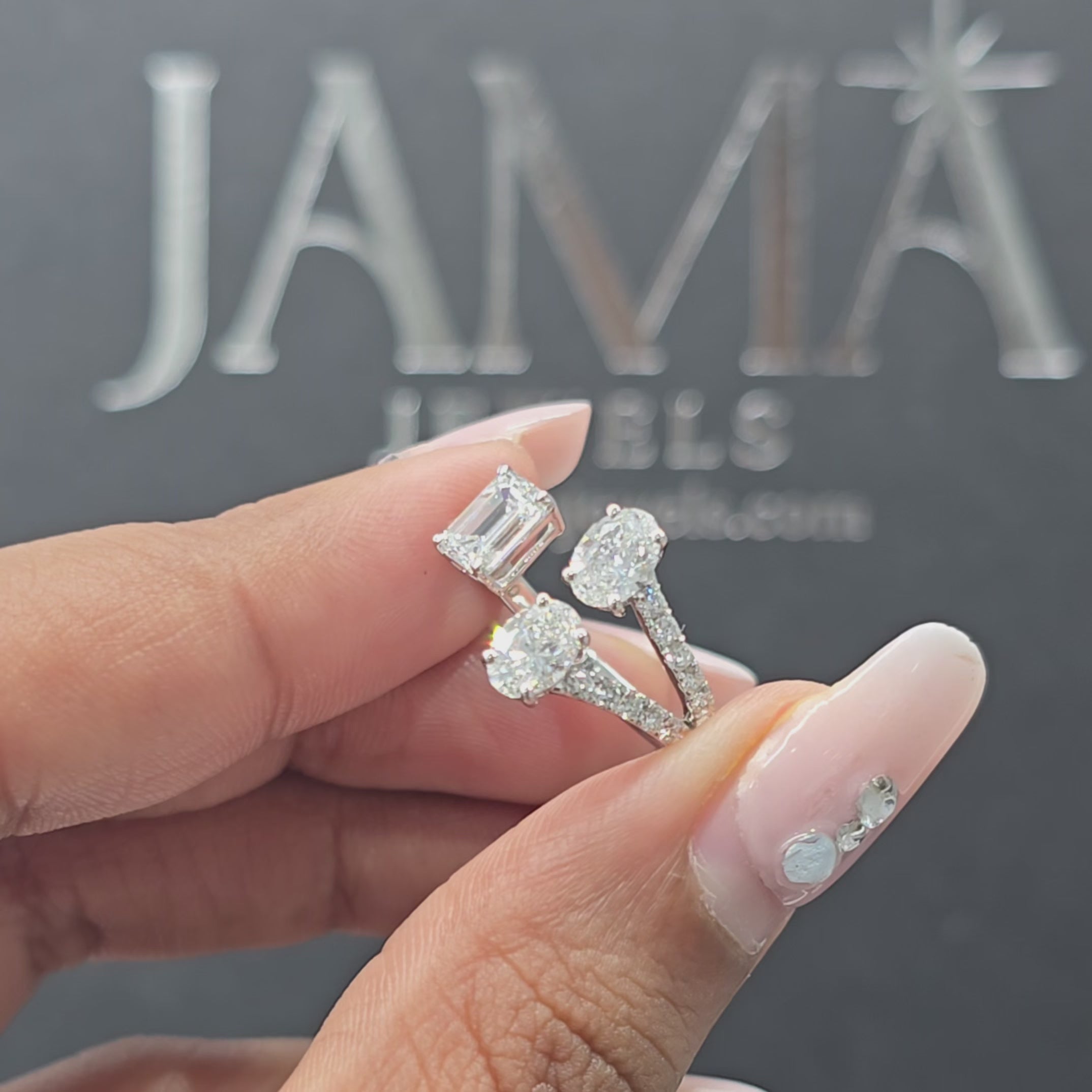 1.75 CT Multi Shape Diamond Open Cuff Ring (Ready for Delivery)