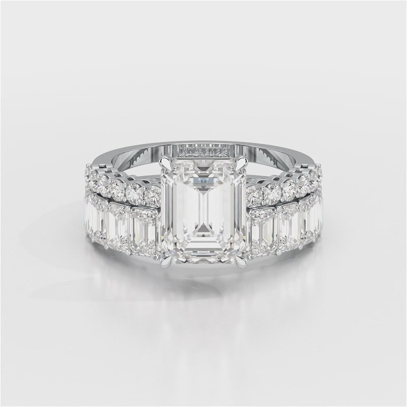 3.24 CT Classic Emerald Cut Lab Diamond Ring