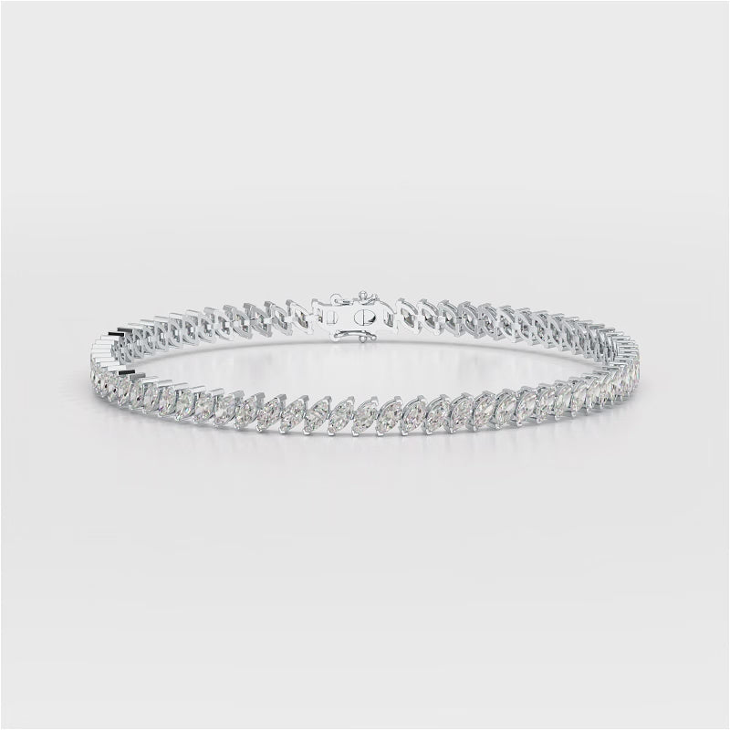 3.50 CT Marquise Cut Diamond Bezel Tennis Bracelet