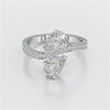 1.55 CT Pear Cut Ring with Round Cut Side Diamonds