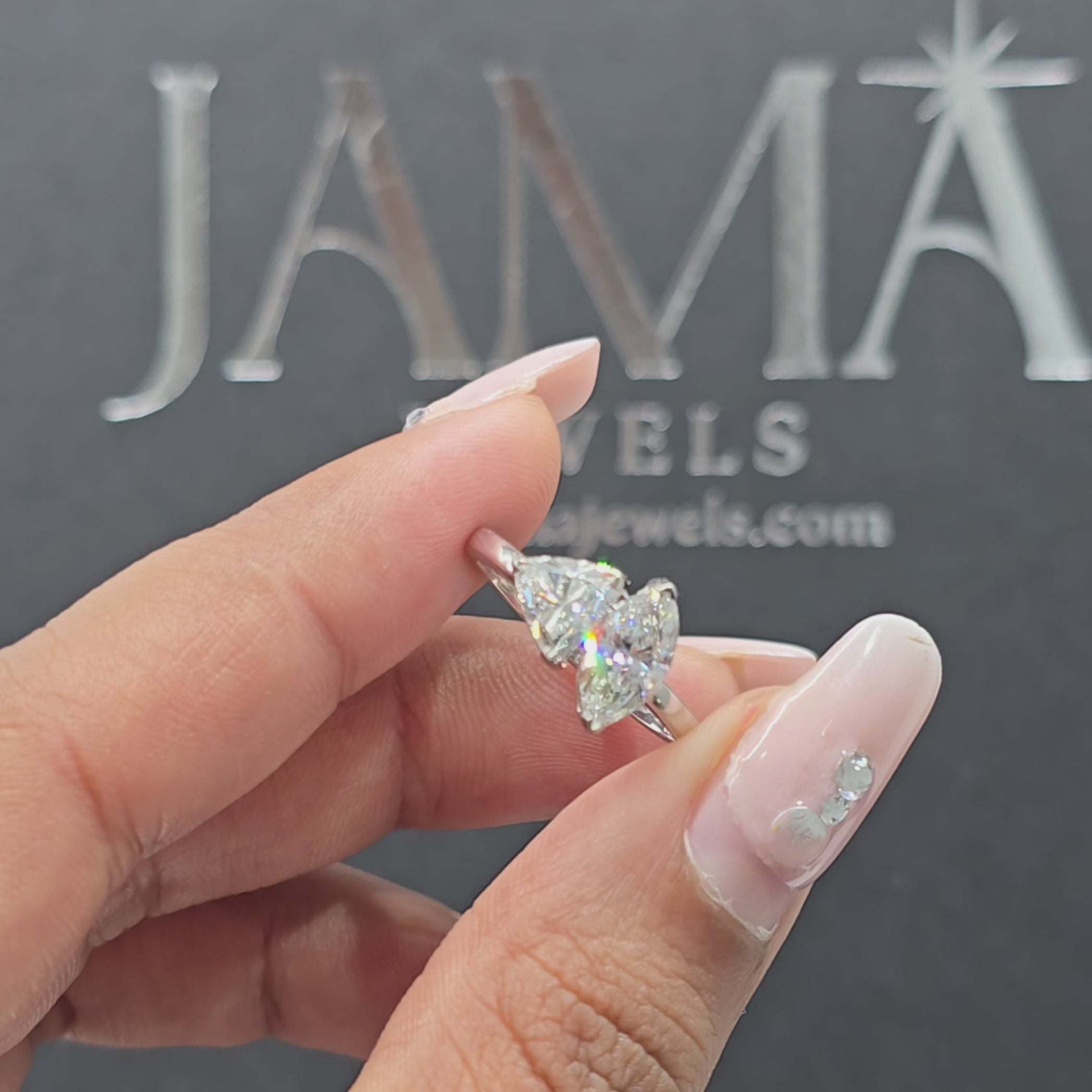 1.70 CT Marquise & Triangle Cut Diamond Two Stone Ring (Ready for Delivery)