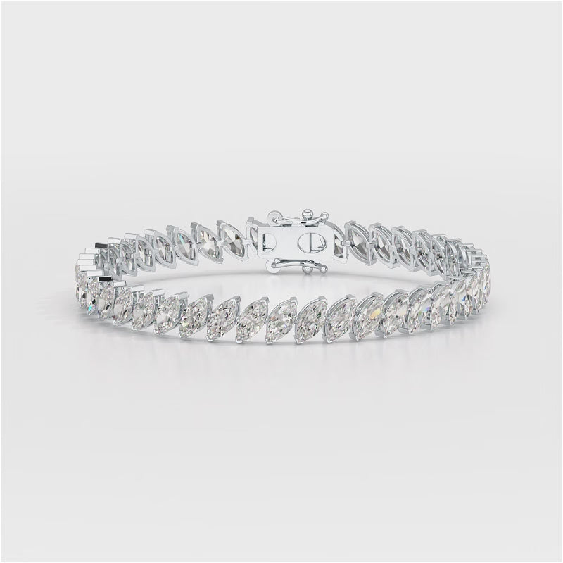 9.60 CT Marquise Cut Diamond Bezel Tennis Bracelet