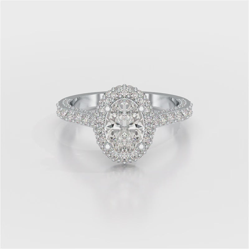 2.25 CT Oval Cut Halo Diamond Ring