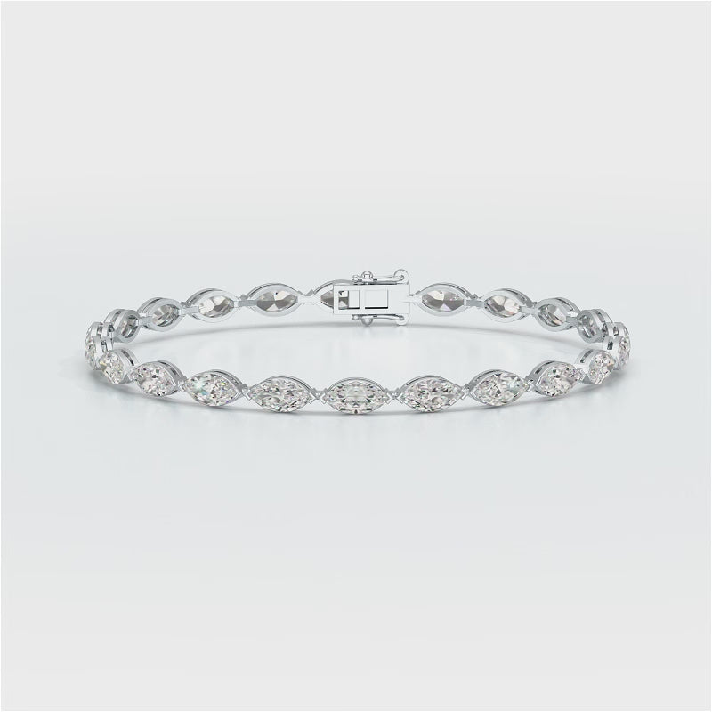 7.35 CT Marquise Cut Diamond Tennis Bracelet