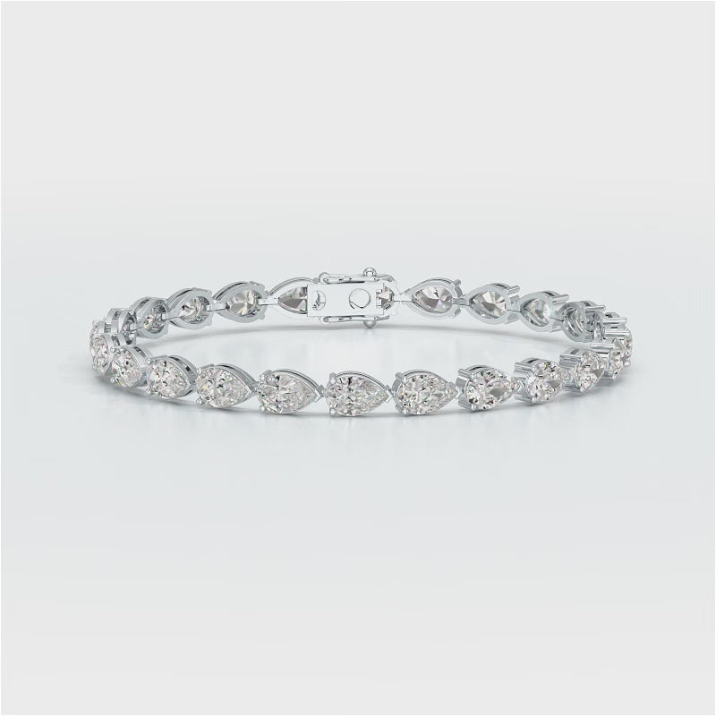 11.50 CT Pear Cut Diamond Tennis Bracelet