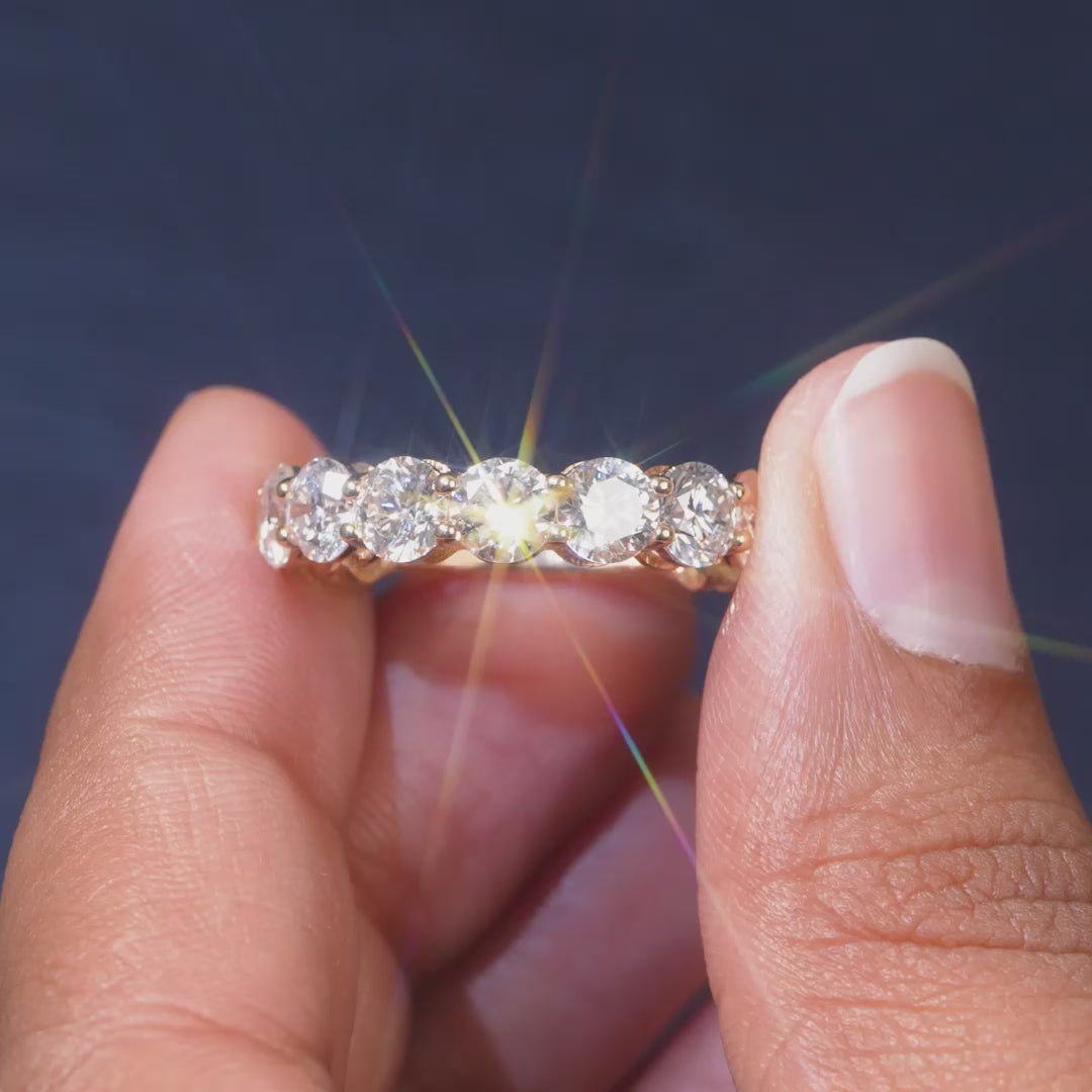 1.2 CT Round Lab Diamond Half Eternity Ring
