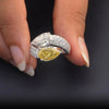 5.70 CT Pear Two-Tone Pavé Diamond Ring handshot video
