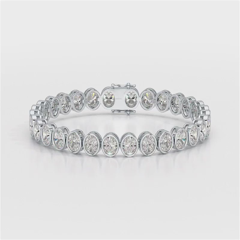 16 CT Lab Diamond Oval Cut Tennis Bracelet