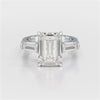 6.64 CT Lab Diamond Emerald Cut Three Stone Ring