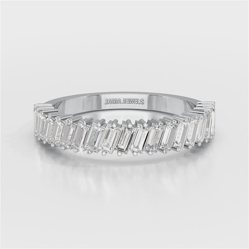 0.95 CT Classic Baguette Cut Lab Diamond Ring