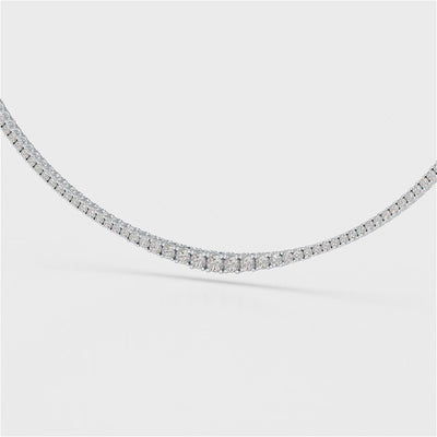 White Gold 6.35 CT Riviere Necklace