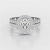 1.92 CT Lab Diamond Round Cut Halo Ring