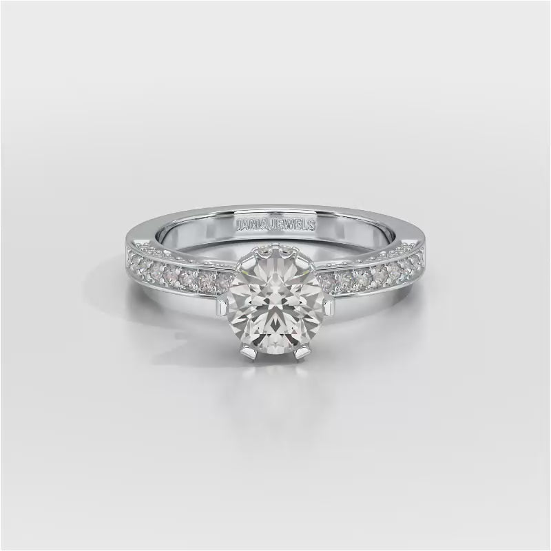 Round Lab Diamond 1.65 CT Simple Wedding Ring