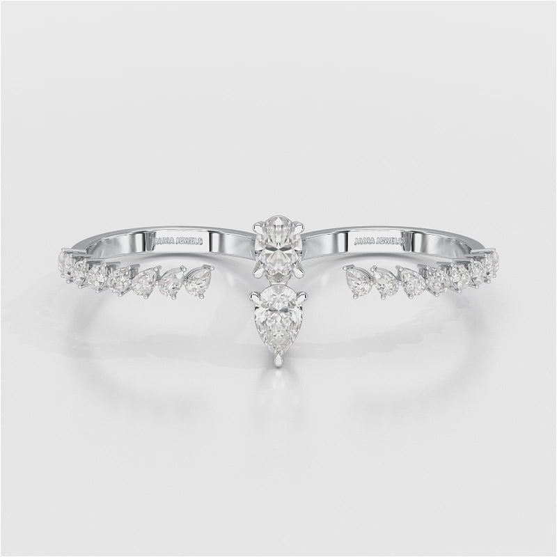 1.98 CT Lab Diamond Pear Cut Ring