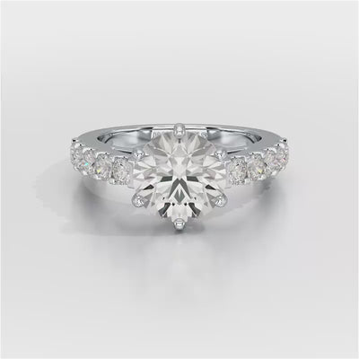 Lab Diamond 3.74 CT Round Cut Wedding Ring
