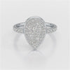 1 CT Pear Shaped Pave Ring with Round Diamonds