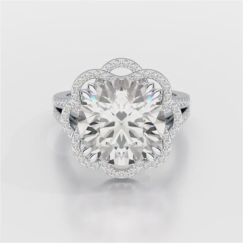 8.9 CT Lab Diamond Round Cut Halo Diamond