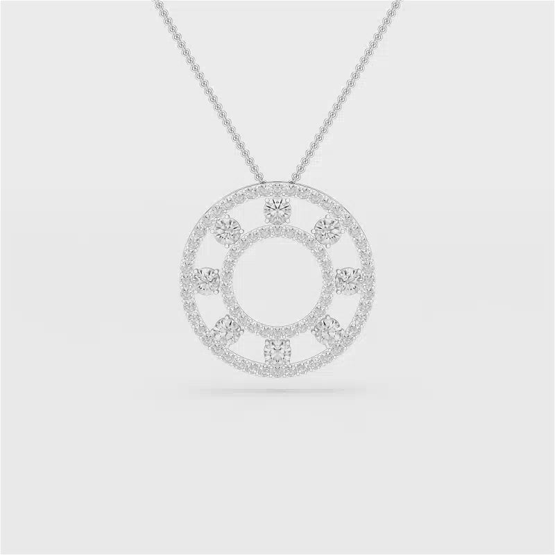 3.25 CT Round Cut Lab Diamond Pendant