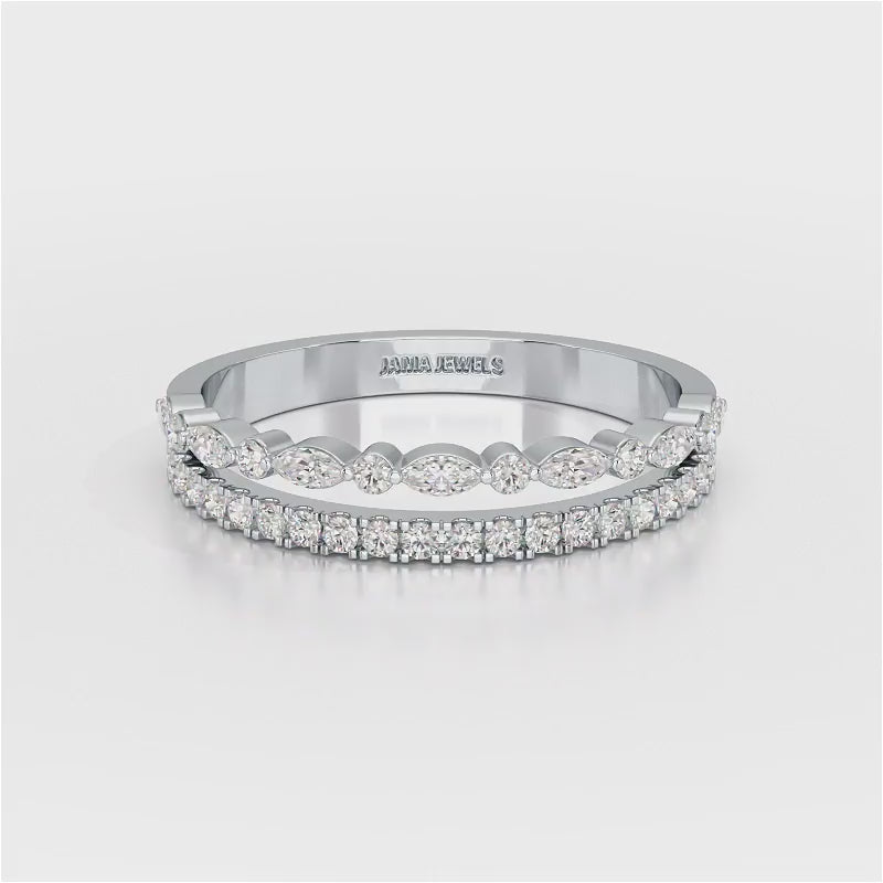 0.45 CT Lab Diamond Half Eternity Ring