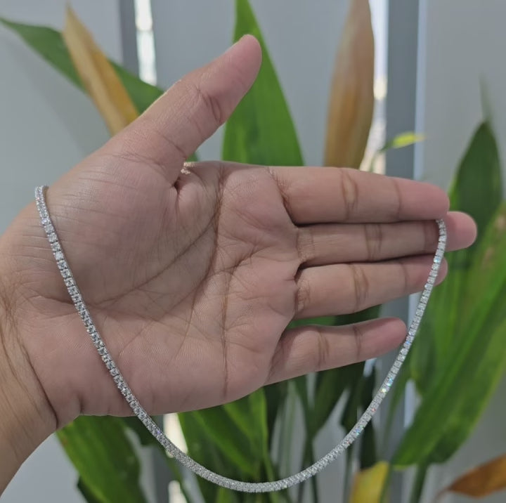 8 CT Round Cut Lab Diamond Tennis Necklace (Ready for Delivery)