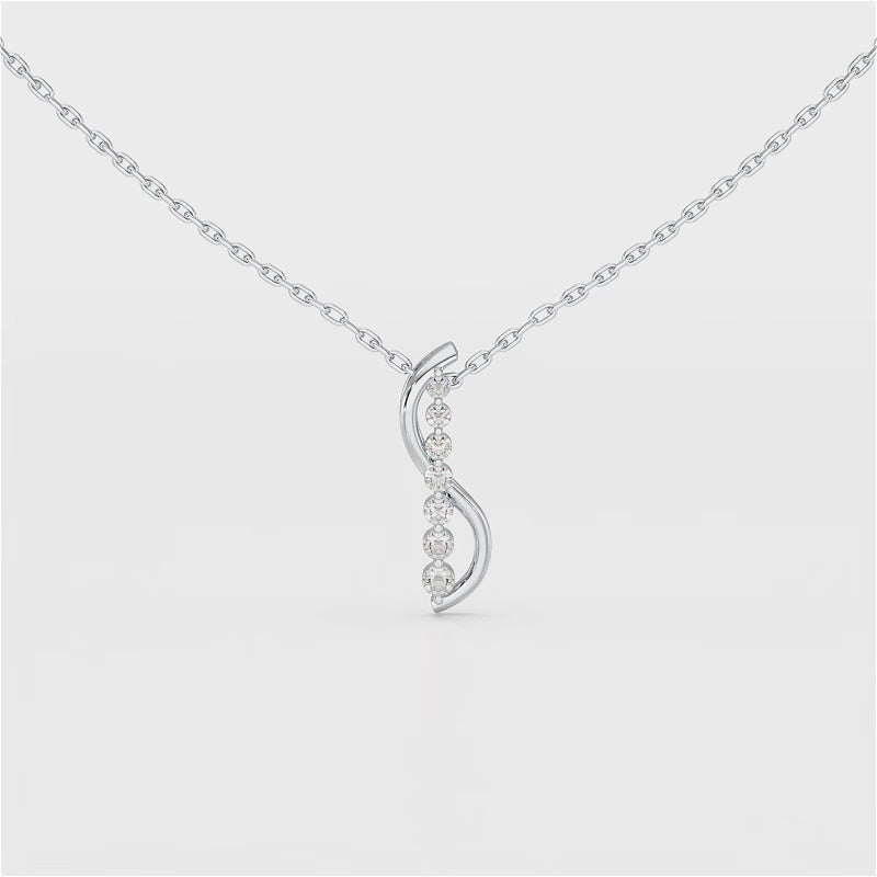0.15 CT Round Cut Lab Diamond Swirl Pendant