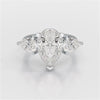 6.82 CT Lab Diamond Pear Cut Three Stone Ring