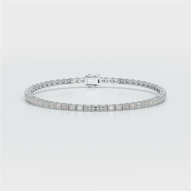3.85 CT Emerald Cut Diamond Tennis Bracelet