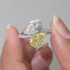 Handshot Video of 4.26 CT Pear Cut Two-Tone Bypass Diamond Ring