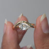 1.05 CT East West Pear Cut Diamond Curve Ring