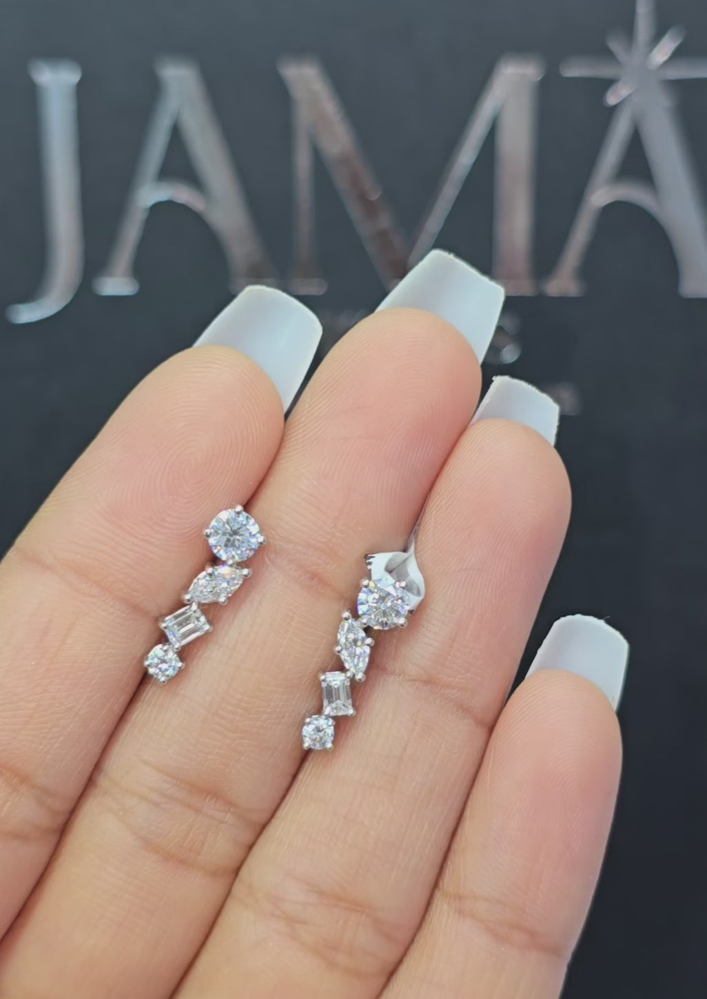 1.17 CT Lab Grown Multi Shape Drop Earring (Ready For Delivery)