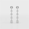 4.02 CT Pear Cut Dangle Drop Lab Diamond Earrings