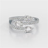 1.35 CT Three Row Diamond Bypass Ring