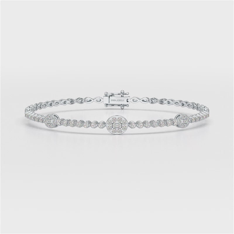 Lab Diamond Simple Round Cut 1.07 CT Bracelet